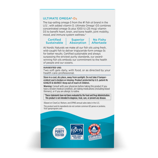 Nordic Naturals Ultimate Omega-D3 Lemon 60s/gels