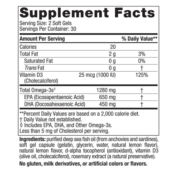 Nordic Naturals Ultimate Omega-D3 Lemon 60s/gels