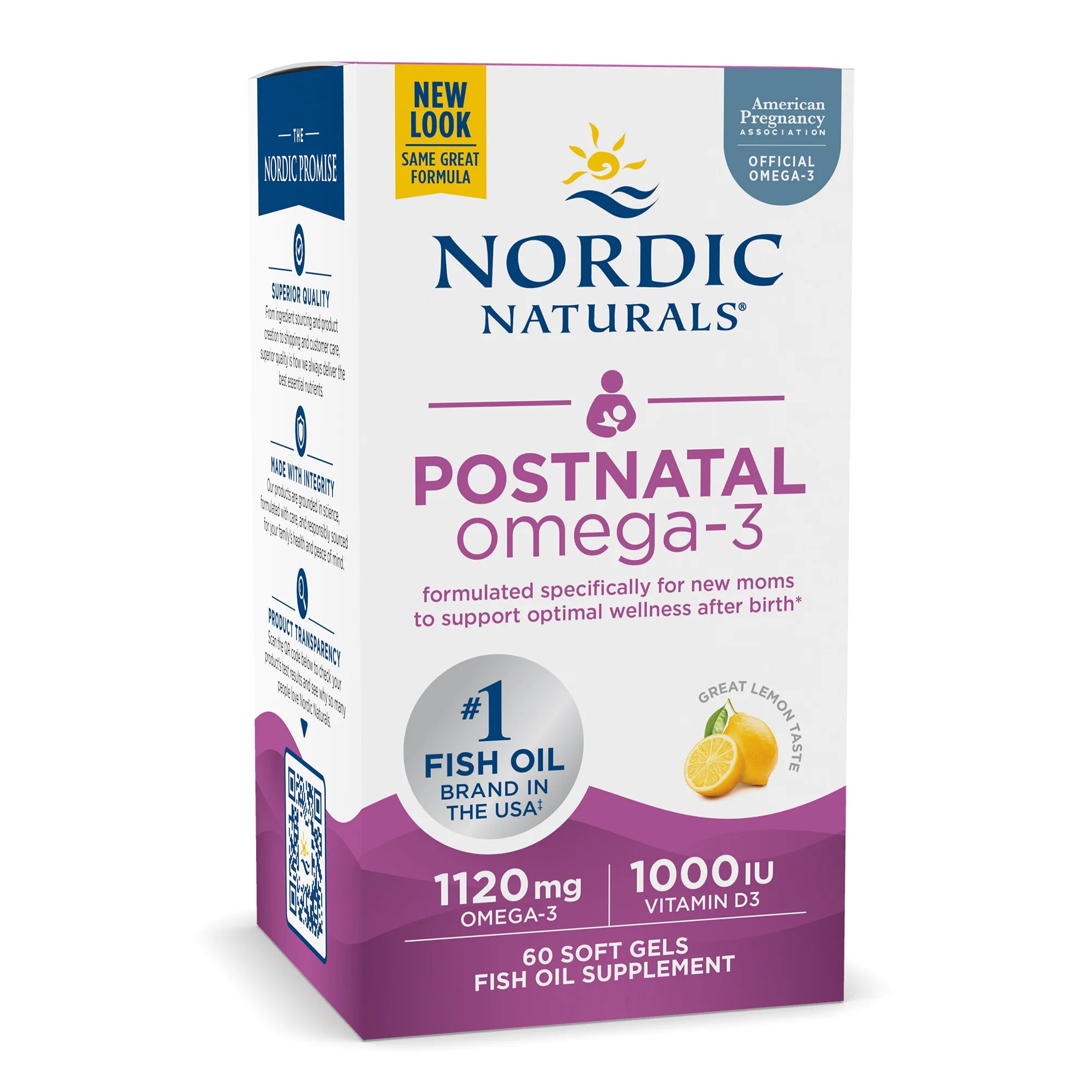 Nordic Naturals Postnatal Omega-3 Lemon 60softgels