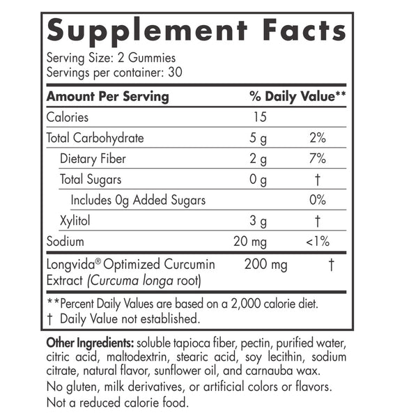 Nordic Naturals Zero Sugar Curcumin Gummies Mango 60gummies