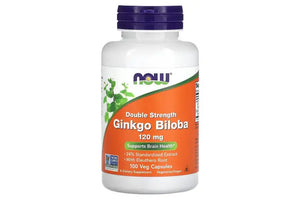 Now Ginkgo Biloba, Double Strength 120 mg 100Veg Capsules