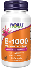 Now Vitamin E-1000 Mixed Tocopherols 100sgels