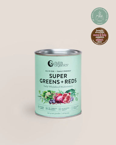 Nutra Organics Super Greens + Reds 150gm