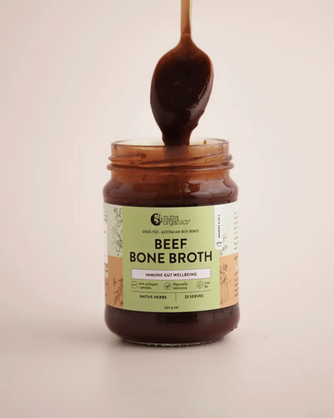 Nutra Organics Beef Bone Broth Concentrate Native Herbs 250gm