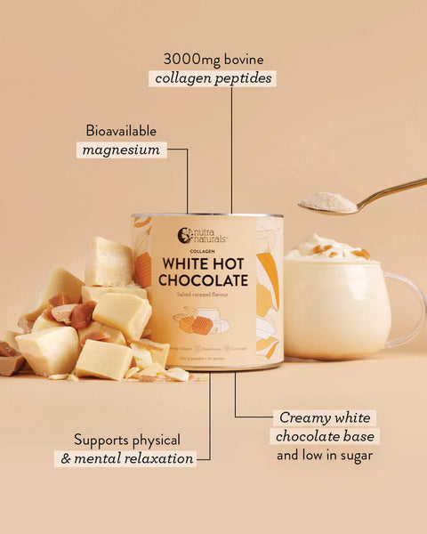 Nutra Organics Collagen Salted Caramel White-Hot Chocolate 200gm