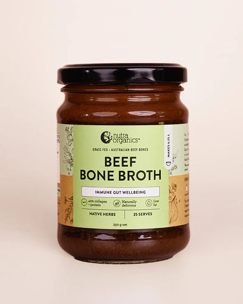 Nutra Organics Beef Bone Broth Concentrate Native Herbs 250gm