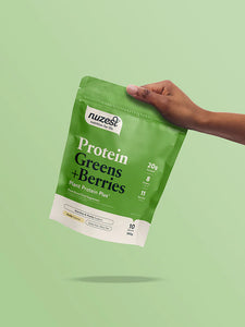 nuzest Plant Protein Plus Protein Greens + Berries Vanilla Caramel 300gm