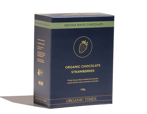Organic Times Matcha White Chocolate Strawberries