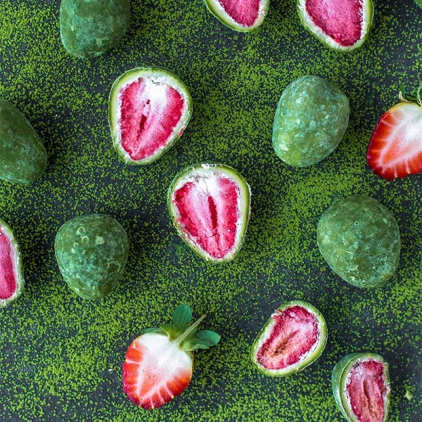 Organic Times Matcha White Chocolate Strawberries