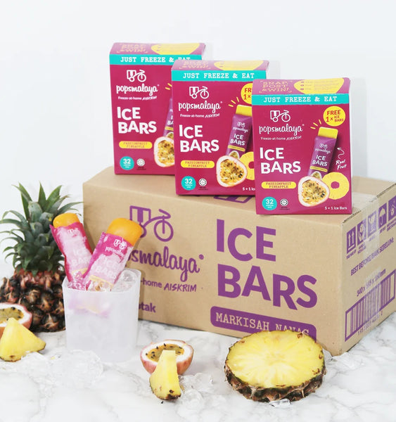 Pops Malaya Ice Bars Passionfruit Pineapple 6x bars 270ml