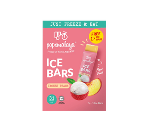 Pops Malaya Ice Bars Lychee Peach 6x bars 270ml