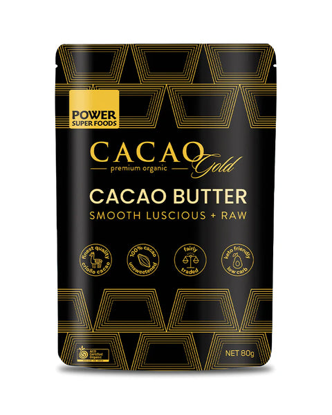 Power Superfoods Cacao GOLD Butter - Certified Organic 80gm