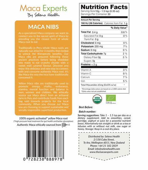 Seleno Health Organic Activated Maca Nibs 300gm