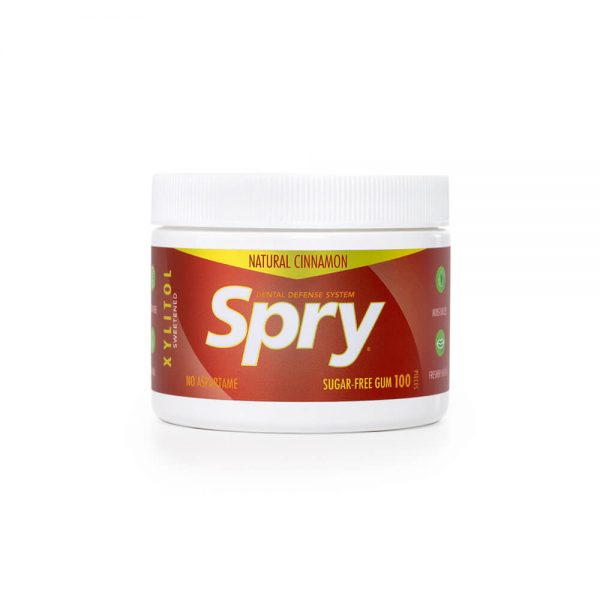 SPRY NATURAL CINNAMON XYLITOL GUM (SUGAR FREE) 100CT TUB