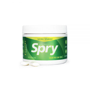 SPRY NATURAL SPEARMINT XYLITOL GUM (SUGAR FREE) 100CT TUB