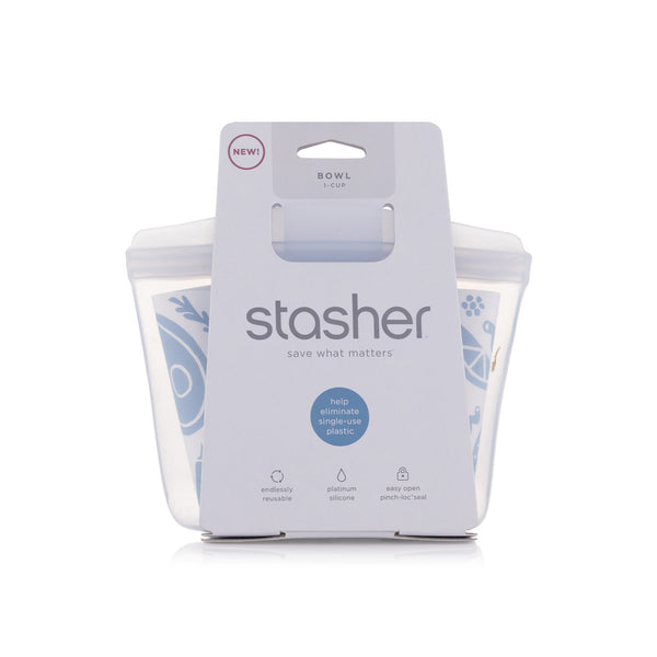Stasher Reusable Silicone Clear 1-Cup Bowl 237ml