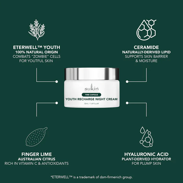 SUKIN TIME CAPSULE YOUTH RECHARGE NIGHT CREAM 50ML - 20% off