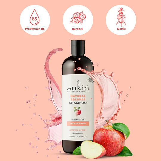 Sukin APPLE NATURAL BALANCE SHAMPOO | FRUITY HAIRCARE | 500ML - 20% off