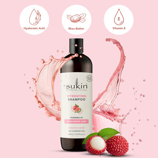 Sukin LYCHEE HYDRATING SHAMPOO | FRUITY HAIRCARE | 500ML - 20% off