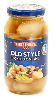 Three Threes Old Style Pickled Onions 500gm