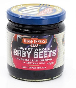 Three Threes Sweet Whole Baby Beets 415gm