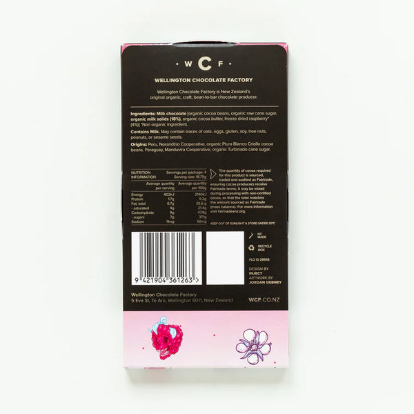 The Wellington Chocolate Factory Raspberry Milk Chocolate Bar