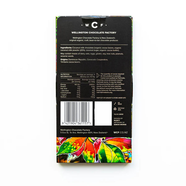 The Wellington Chocolate Factory Coconut Milk Chocolate Bar