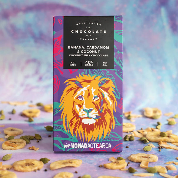 The Wellington Chocolate Factory WOMAD Banana, Coconut & Cardamom Limited Bar