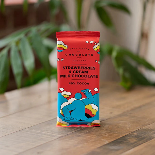 The Wellington Chocolate Factory Strawberries and Cream Milk Chocolate Bar