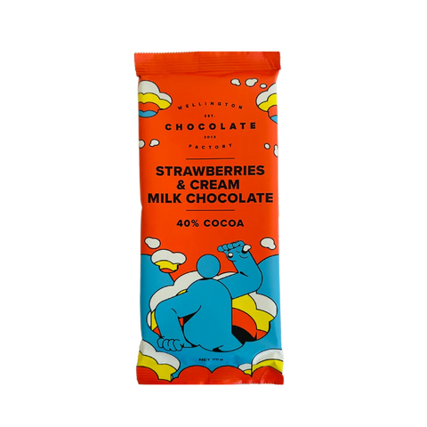 The Wellington Chocolate Factory Strawberries and Cream Milk Chocolate Bar
