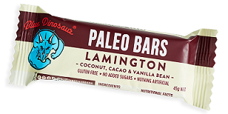 Blue Dinosaur Paleo Bar Lamington