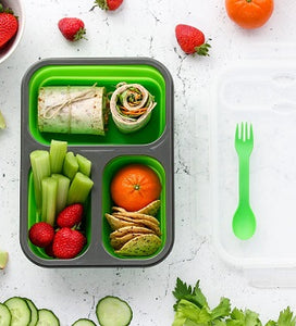 Munch Bento Silicone Lunchbox Green - collapsible