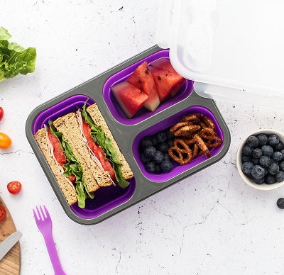 Munch Bento Silicone lunchbox Purple - collapsible