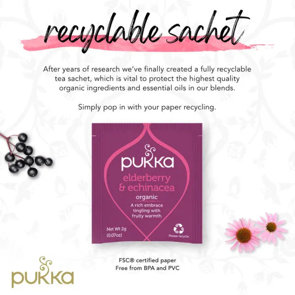 Pukka Tea Elderberry & Echinacea Tea with Elderflower 20tbags