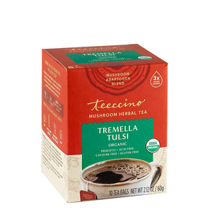 Teeccino Tremella Tulsi Beauty Mushroom Herbal Tea 10tbags