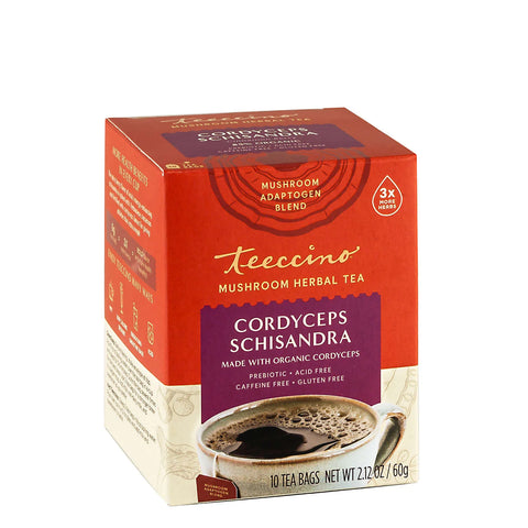 Teeccino Cordyceps Schisandra Cinnamon Berry Mushroom Herbal Tea