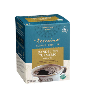 Teeccino Dandelion Turmeric Roasted Herbal Tea 10tbags
