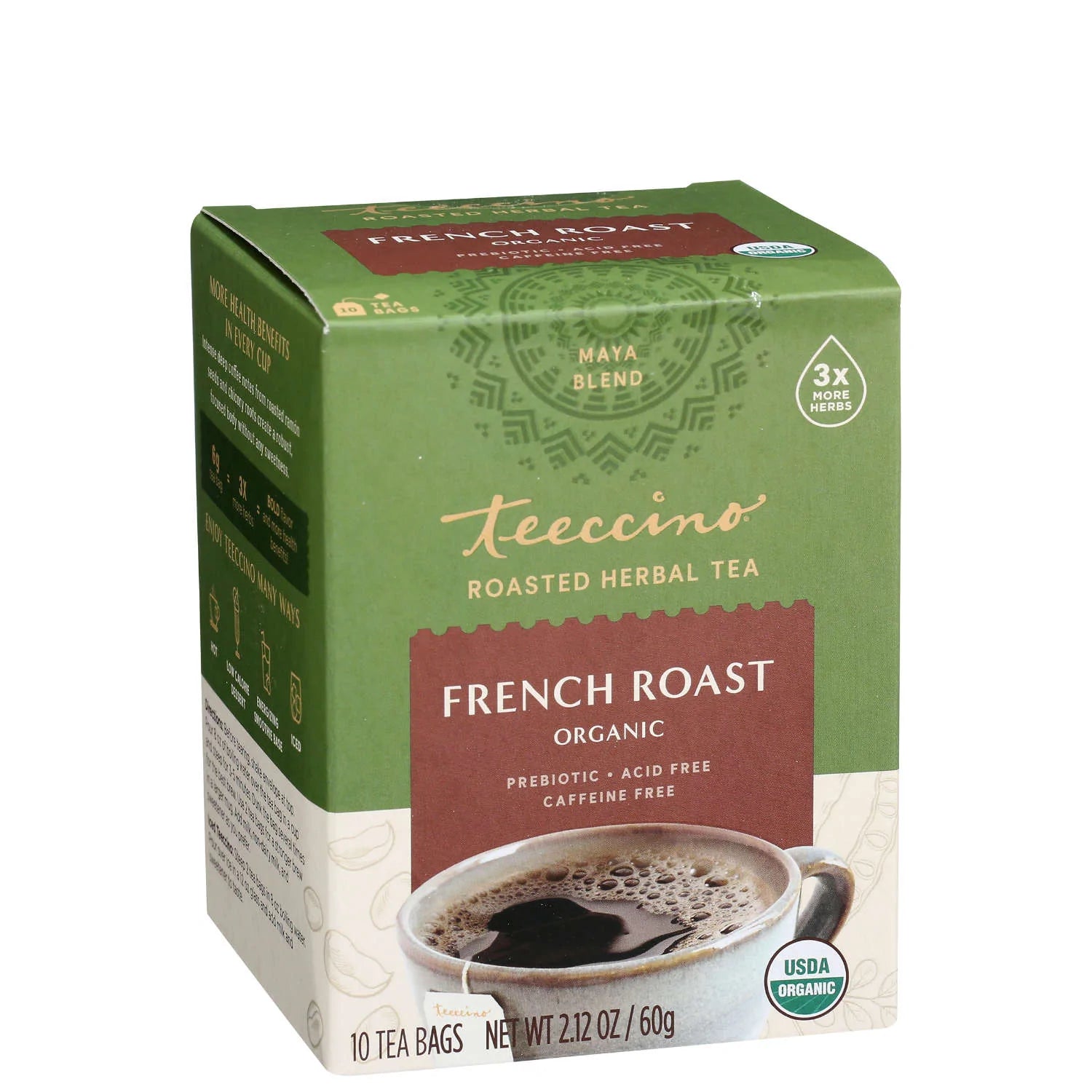 Teeccino French Roast Roasted Herbal Tea 10tbags
