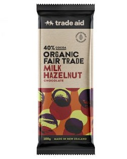 Trade Aid Chocolate Organic 40% Milk Hazelnut Chocolate – 100g