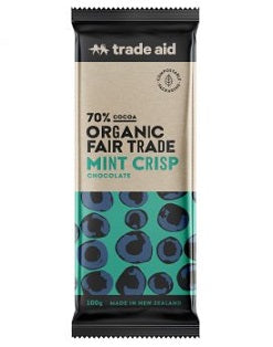 Trade Aid Chocolate Organic 70% Mint Crisp Chocolate – 100g