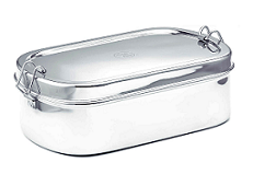 Stainless Steel Large Oval Lunchbox 22.5x13.5x7
