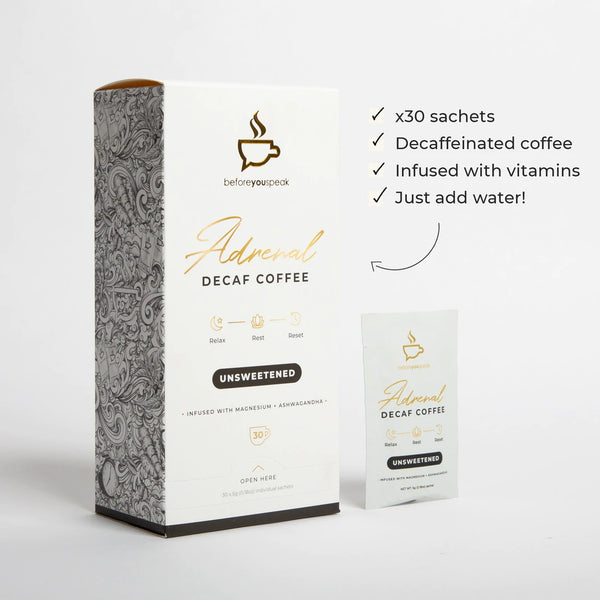 beforeyouspeak Coffee Adrenal Decaf Coffee Unsweetened - 30 serves