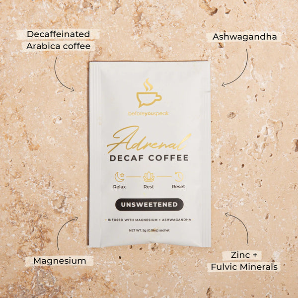 beforeyouspeak Coffee Adrenal Decaf Coffee Unsweetened - 7 sachets