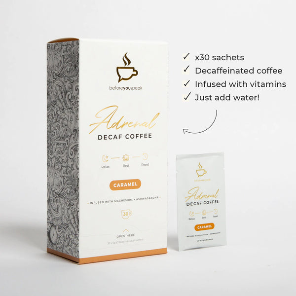 beforeyouspeak Coffee Adrenal Decaf Coffee Caramel - 30 serves