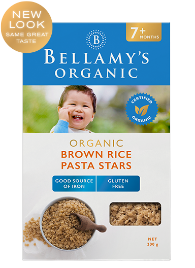 Bellamy's Certified Organic Brown Rice Pasta Stars