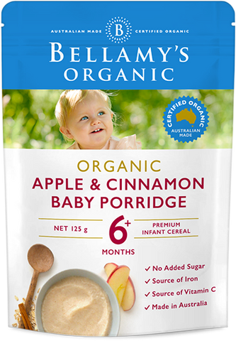 Bellamy's Certified Organic Apple and Cinnamon Porridge