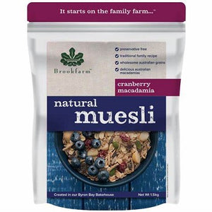 Brookfarm Muesli Natural Macadamia Cranberry 500gm