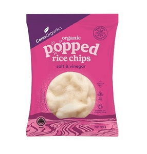 Ceres Organic Popped Rice Chips Salt & Vinegar 100gm