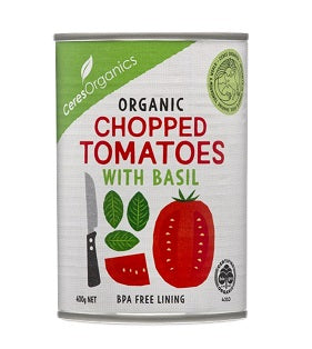 Ceres Organics Chopped Tomatoes with Basil 400g