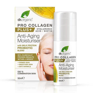 Dr. Organic Pro Collagen+ Anti-Aging Moisturiser with Milk Protein Probiotic Blend 50ml